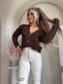 Sweter WOOD – brązowy