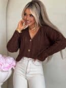 Sweter WOOD – brązowy