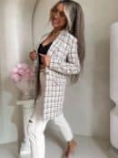 Marynarka LONG krata – beżowa Marynarka LONG krata – beżowa