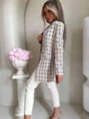 Marynarka LONG krata – beżowa Marynarka LONG krata – beżowa