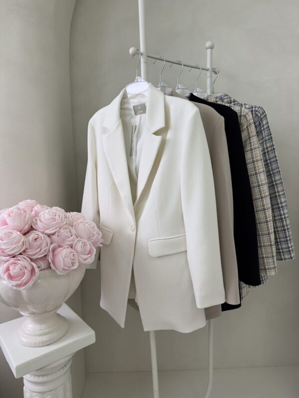 Marynarka LONG krata – beżowa Marynarka LONG krata – beżowa