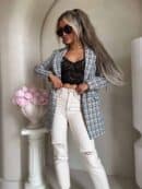 Marynarka LONG krata – szara Marynarka LONG krata – szara