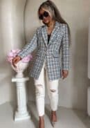 Marynarka LONG krata – szara Marynarka LONG krata – szara