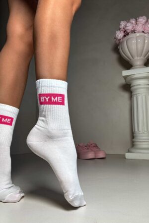 Skarpetki GUESSY – biało-różowe