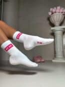 Skarpetki GUESSY – biało-różowe Skarpetki GUESSY – biało-różowe