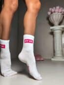 Skarpetki GUESSY – biało-różowe Skarpetki GUESSY – biało-różowe