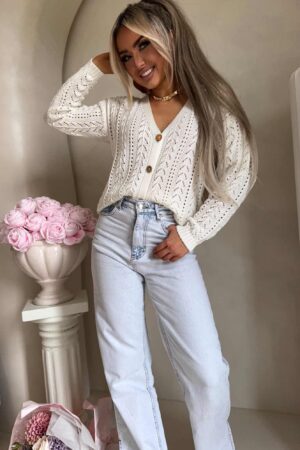 Sweter WOOD – ecru