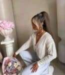 Sweter WOOD – ecru