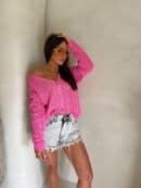 Sweter WOOD – ciemny róż