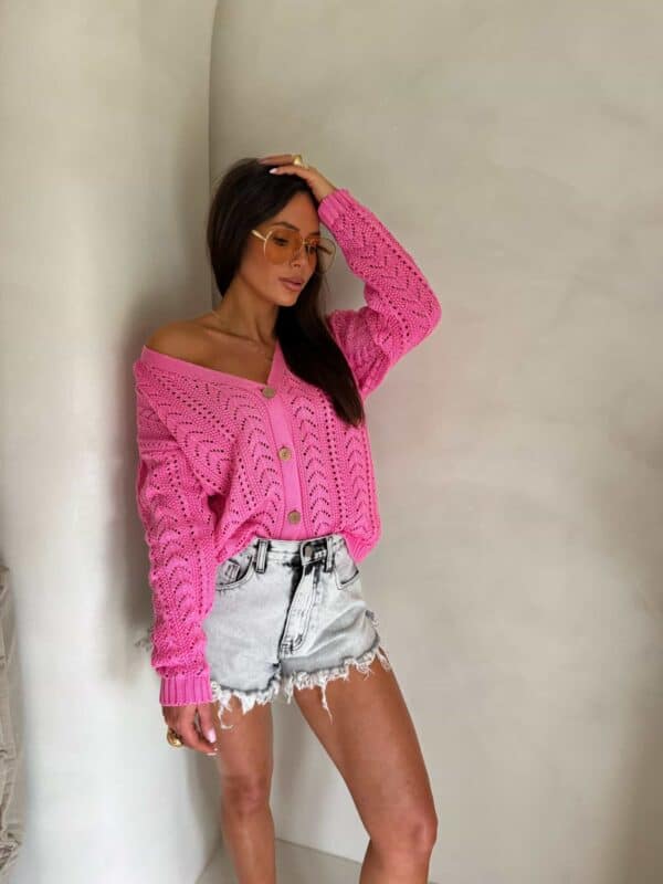 Sweter WOOD – ciemny róż Sweter WOOD – ciemny róż