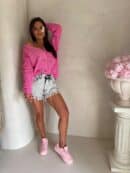 Sweter WOOD – ciemny róż