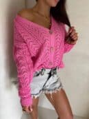 Sweter WOOD – ciemny róż