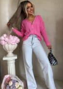 Sweter WOOD – ciemny róż