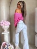 Sweter WOOD – ciemny róż