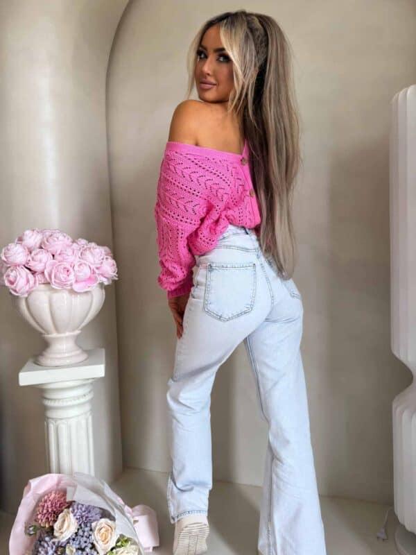 Sweter WOOD – ciemny róż