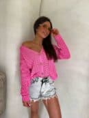 Sweter WOOD – ciemny róż