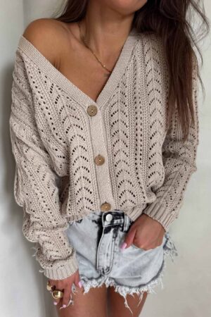 Sweter WOOD – beżowy