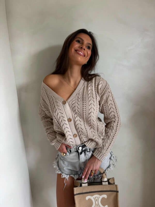 Sweter WOOD – beżowy