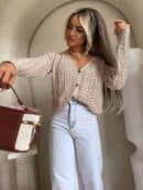 Sweter WOOD – beżowy