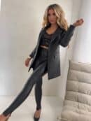 Marynarka LONG woskowana – czarna Marynarka LONG woskowana – czarna