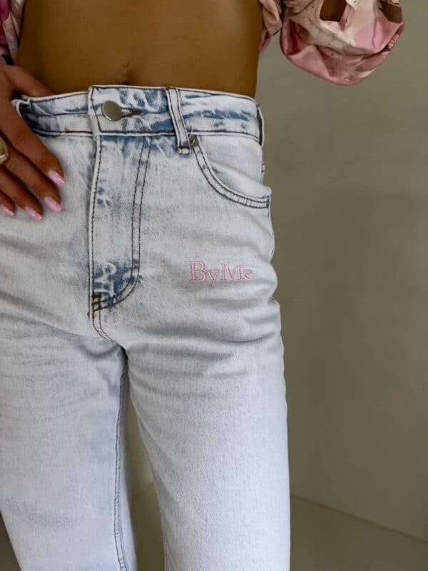 Jeansy FLARED pink one – jasny niebieski