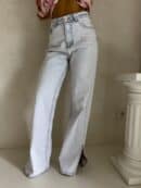 Jeansy FLARED pink one – jasny niebieski