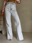 Jeansy FLARED pink one – jasny niebieski