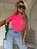 T-shirt CORI - neon róż
