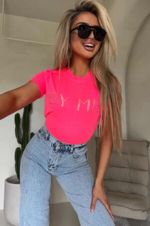 T-shirt CORI - neon róż