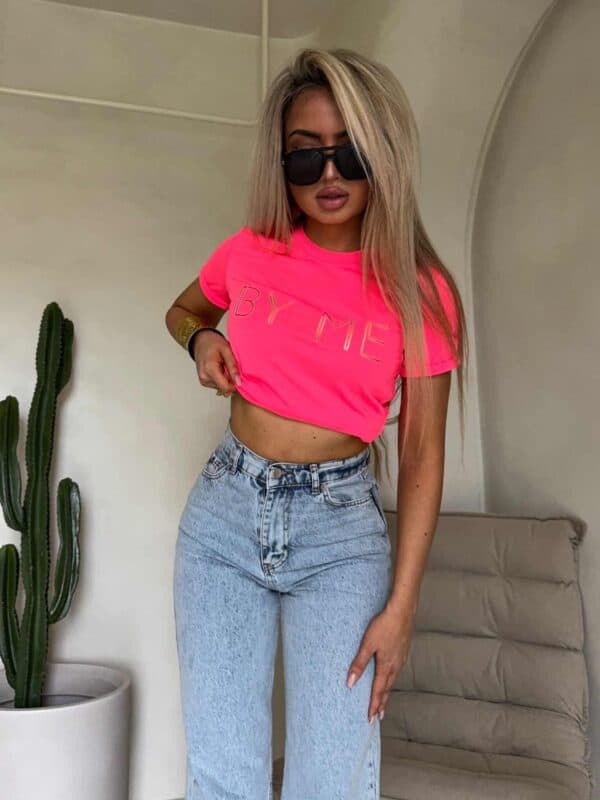 T-shirt CORI - neon róż