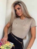 T-shirt CORI - beżowy