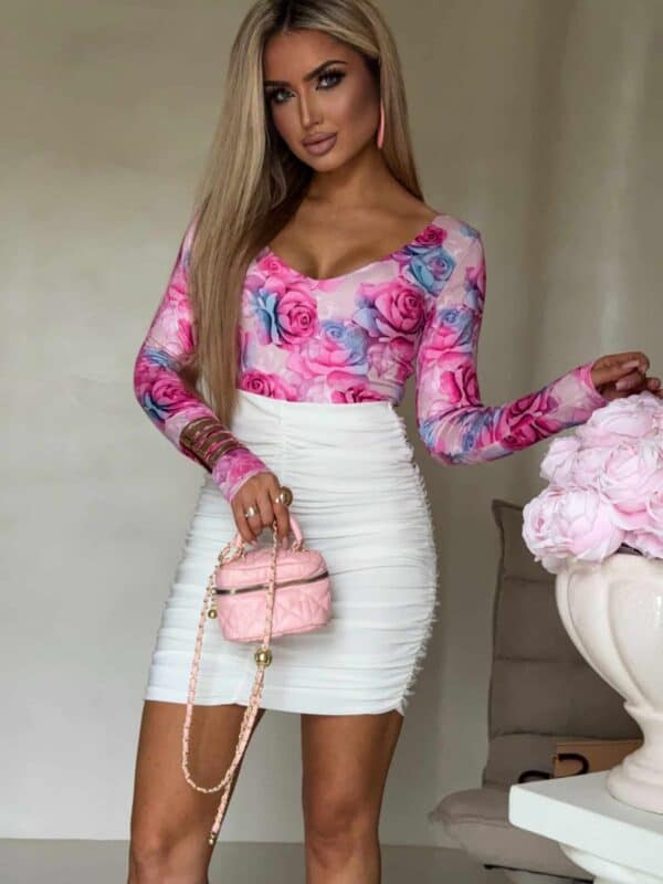 Bluzka VENEZIA print rose - fuksja Bluzka VENEZIA print rose - fuksja