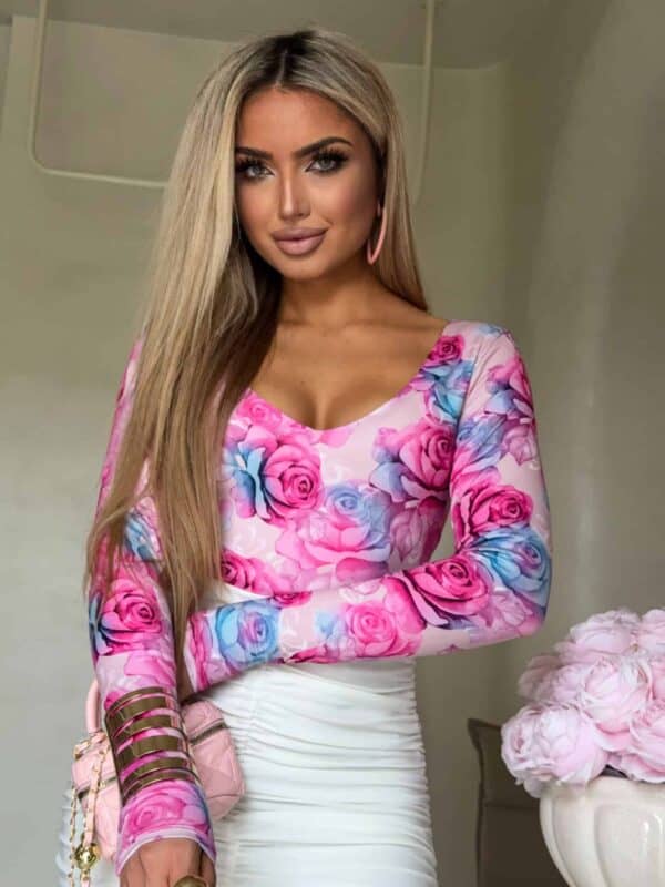 Bluzka VENEZIA print rose - fuksja Bluzka VENEZIA print rose - fuksja