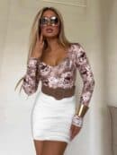 Bluzka VENEZIA print rose - beżowa Bluzka VENEZIA print rose - beżowa