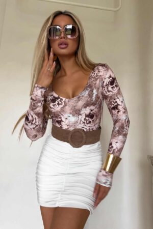 Bluzka VENEZIA print rose - beżowa Bluzka VENEZIA print rose - beżowa