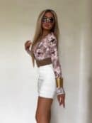 Bluzka VENEZIA print rose - beżowa Bluzka VENEZIA print rose - beżowa