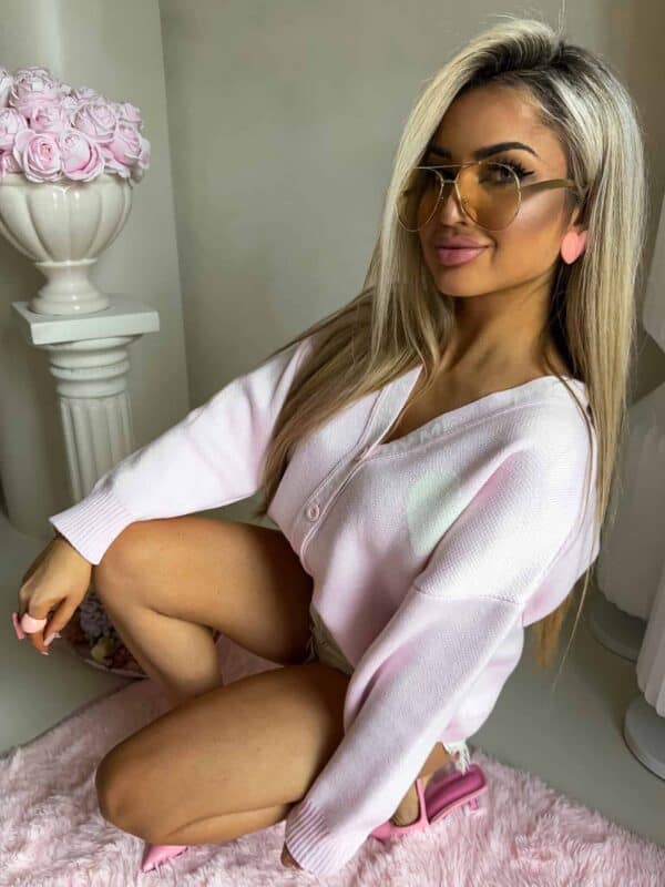 Kardigan SERCA - jasny róż