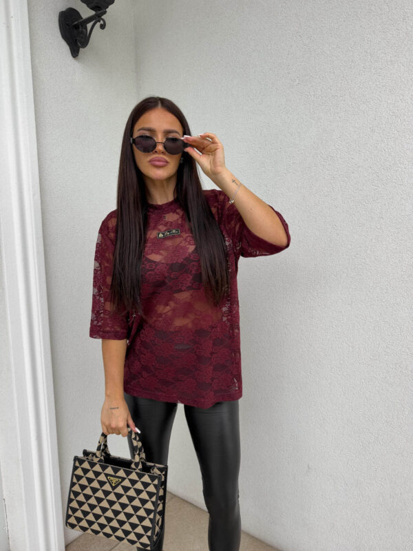 Bluzka MARMARIS II koronka new - bordowa