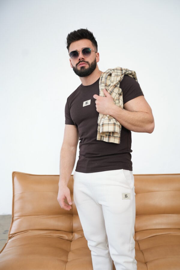 T-Shirt męski BG Malik | gorzka czekolada