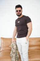 T-Shirt męski BG Malik | gorzka czekolada