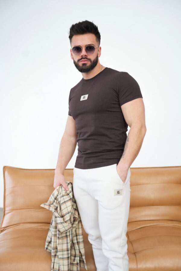 T-Shirt męski BG Malik | gorzka czekolada