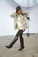 Koszula damska BG Pattern | piaskowy beż Koszula damska BG Pattern | piaskowy beż