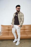 Koszula męska BG Pattern | piaskowy beż