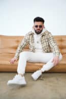 Koszula męska BG Pattern | piaskowy beż