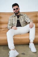 Koszula męska BG Pattern | piaskowy beż