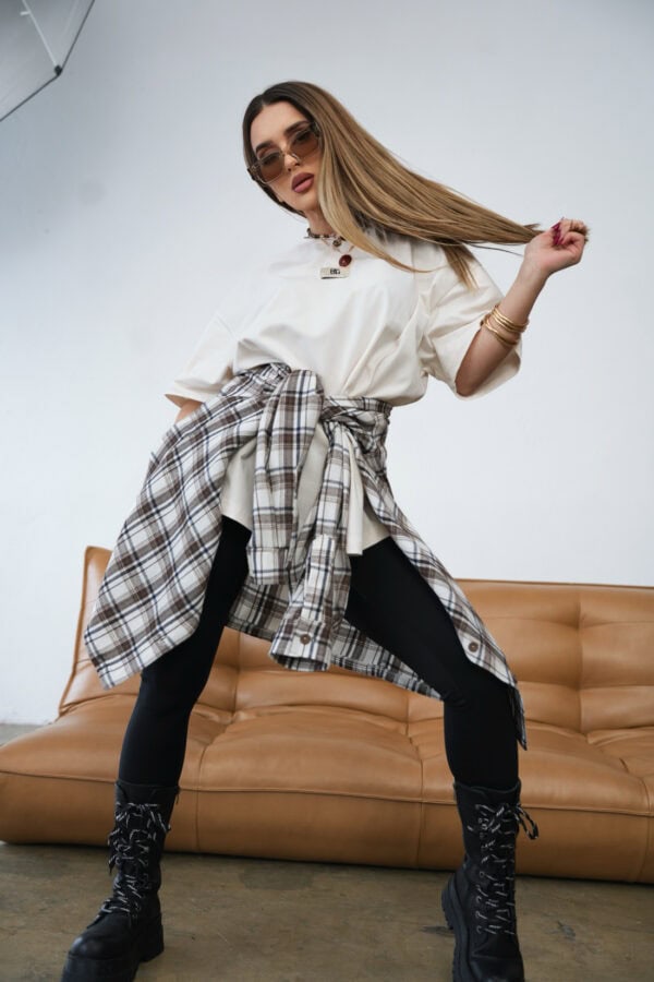 Koszula damska BG Pattern | krem