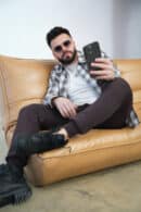 Koszula męska BG Pattern | krem Koszula męska BG Pattern | krem