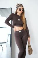 Legginsy damskie BG Tyla | gorzka czekolada Legginsy damskie BG Tyla | gorzka czekolada