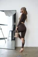 Legginsy damskie BG Tyla | gorzka czekolada Legginsy damskie BG Tyla | gorzka czekolada