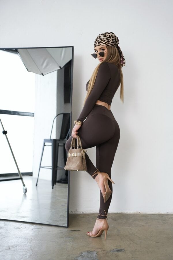 Legginsy damskie BG Tyla | gorzka czekolada Legginsy damskie BG Tyla | gorzka czekolada